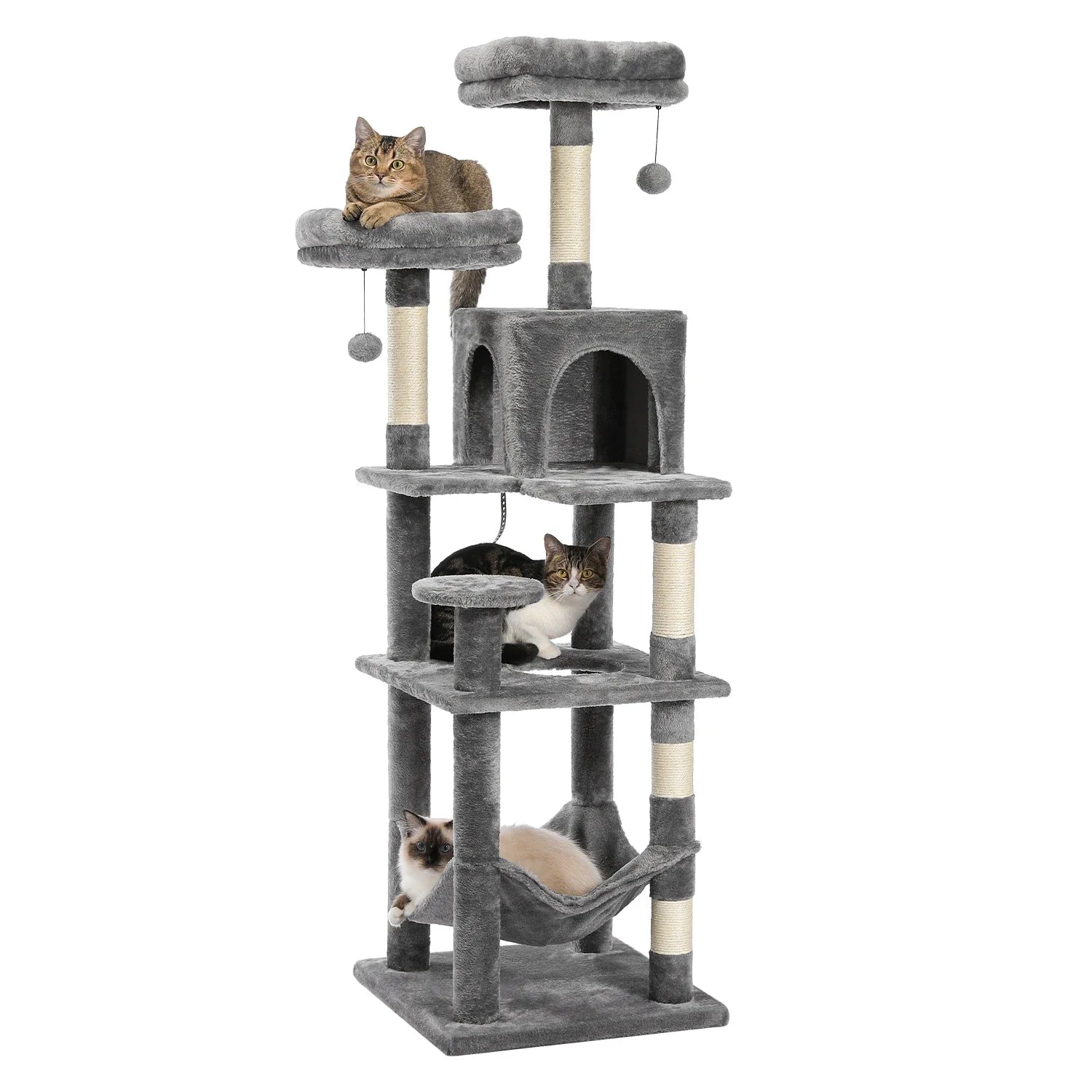 Multi-Level Cat Tree with Condo Scratching Posts Large Cat Tower with Hammock Cat Accessories Kitty Cat Toys Cat Pet Supplies