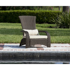 US 62172 Deluxe Coconino Wicker Lounge Chair All Weather Wicker Armchair Lightweight Durable Adirondack Style Includes 3" Thick