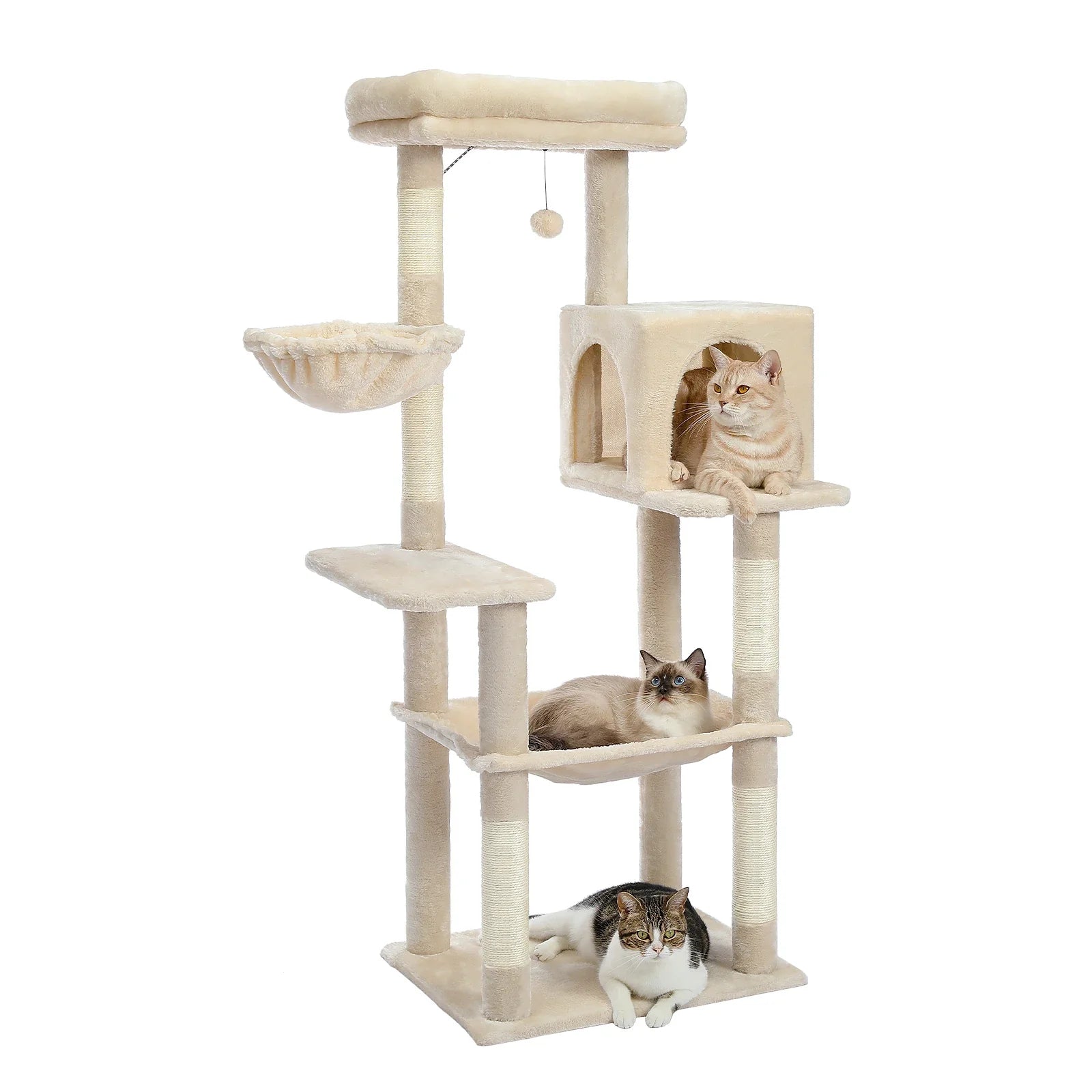 Multi-Level Cat Tree with Condo Scratching Posts Large Cat Tower with Hammock Cat Accessories Kitty Cat Toys Cat Pet Supplies