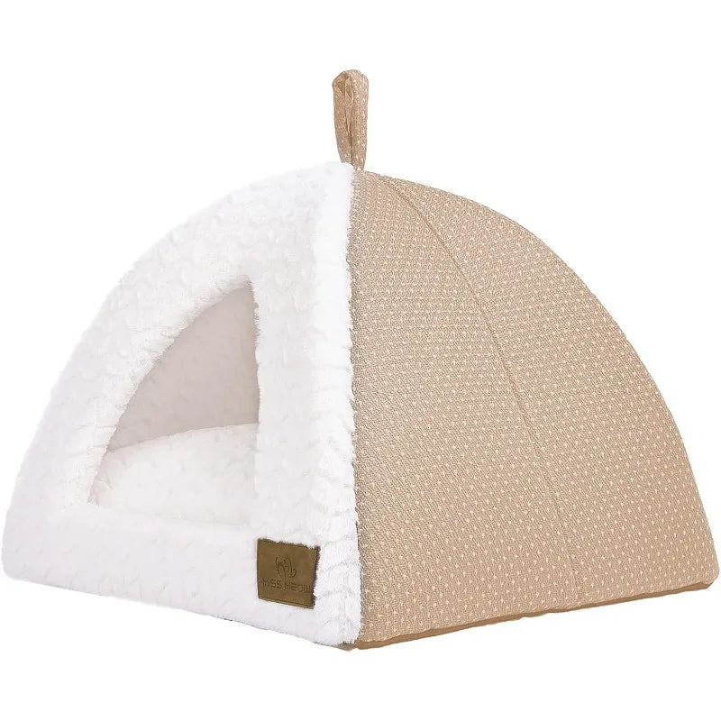 Cat Bed for Indoor Cats,Medium Large Cats Cave Bed,Machine Washable,Removable Cushion Cover,Small Dogs Tent Bed