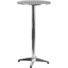 Furniture Mellie 23.25" Round Aluminum Indoor-Outdoor Bar Height Table with Flip-Up Table