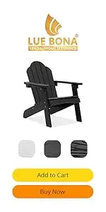 BONA Adirondack Chairs Set of 2, White Poly Adirondack Chairs with Cup Holder, 300LBS Modern Adirondack Chair Weather Resistant,