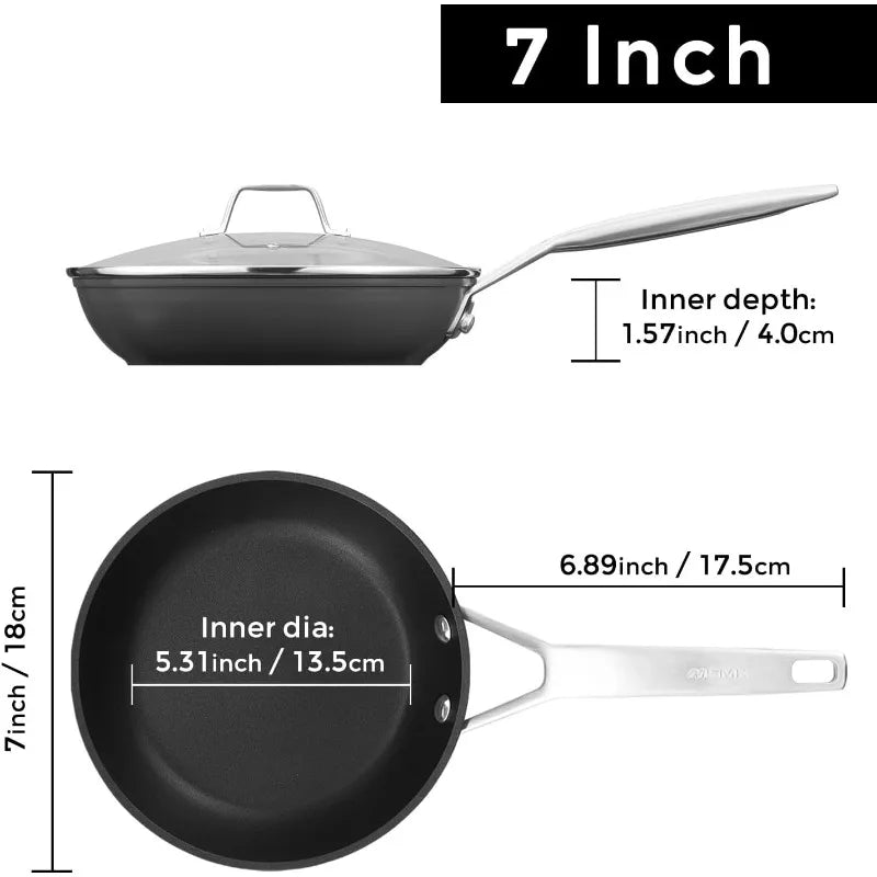 10-Piece Pots and Pans Set non stick, Cookware Sets for building a starter kitchen or refreshing, Even Heating, Easy Clean-Up,