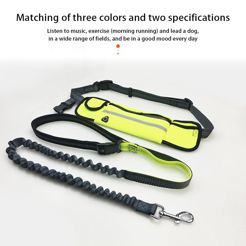 Hands Free Dog Leash with Zipper Pouch Durable Reflective Bungee for Medium to Large Dogs Walking Jogging and Running