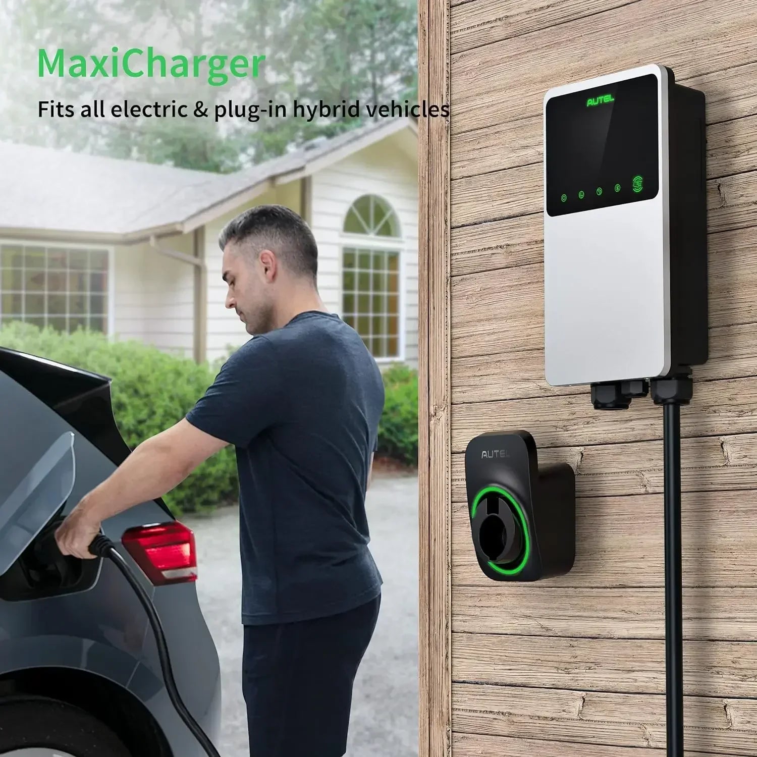 Autel MaxiCharger Home Electric Vehicle (EV) Charger, Up to 50 Amp, 240V, Level 2, WiFi and Bluetooth Enabled, EVSE, Hardwired