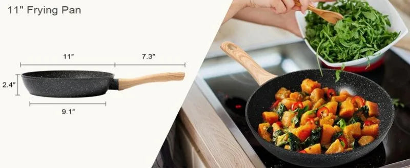 SODAY 12pcs Pots and Pans Set Non Stick Kitchen Cookware Sets Induction Cookware Nonstick Granite Cooking Set