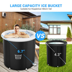 400L Large Ice Bath Tub Outdoor with Cover Portable Bathtub Athletes Cold Water Therapy Tub for Recovery Cold Plunge Tub