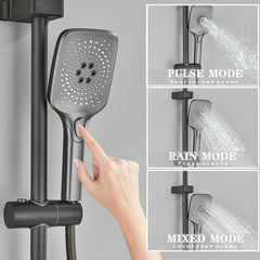 GREY Smart Digital Display Shower Faucet Set Piano Style Rainlfall Bathroom System Grey Digital Mixer Tap Bidet Shower