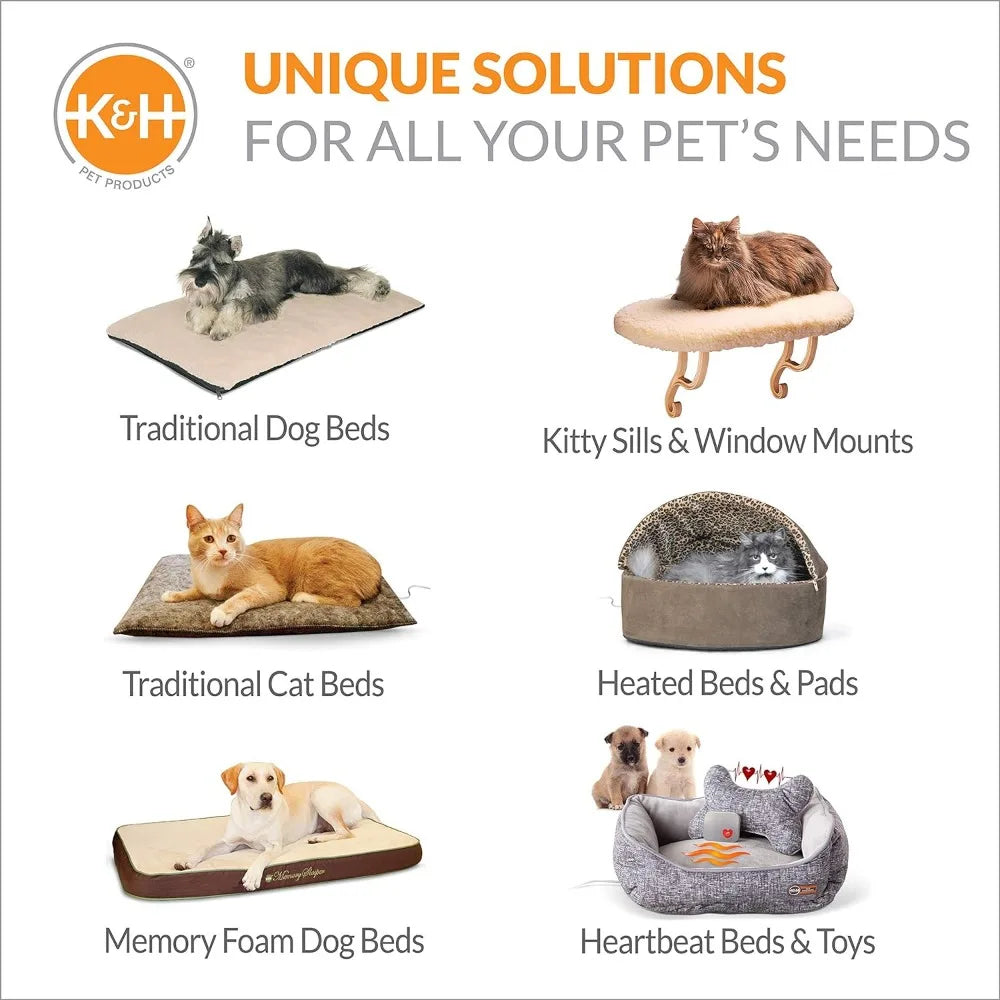 K&H Pet Products Thermo-Kitty Mod Dream Pod Heated Cat Bed for Large Cats, Indoor Heated Cat Cave, Thermal Cat Mat Hideaway for