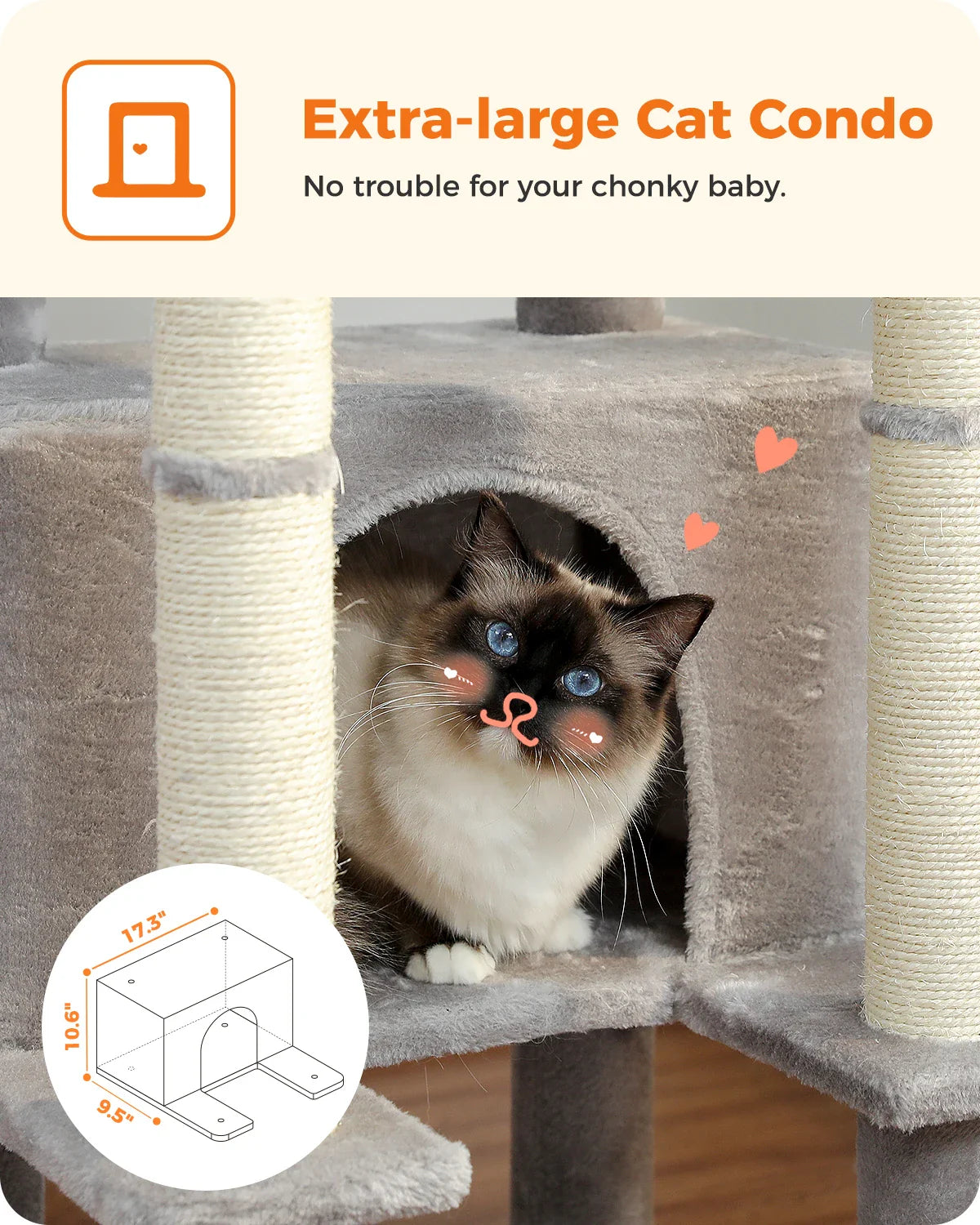 Multi-Level Cat Tree with Condo Scratching Posts Large Cat Tower with Hammock Cat Accessories Kitty Cat Toys Cat Pet Supplies