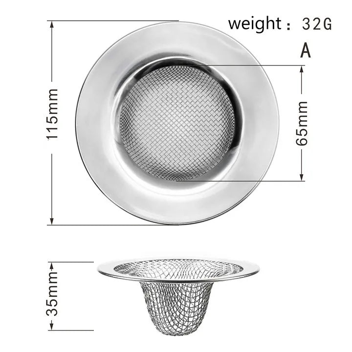 1PCS Kitchen Sink Filter Stainless Steel Mesh Sink Strainer Filter Bathroom Sink Strainer Drain Hole Filter Trap Waste Screen