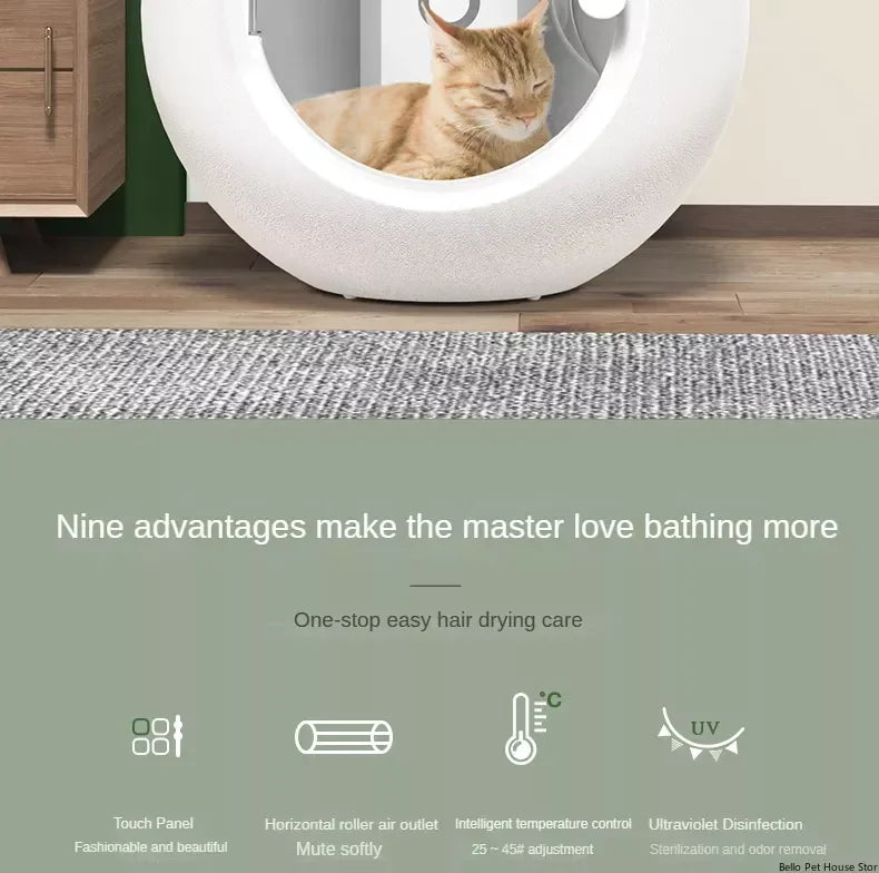 Cat Dryer Smart Pet Drying Box Household Fully Automatic Silent Small Dog Bathing and Hair Blowing Machine Pet Hair Dryer