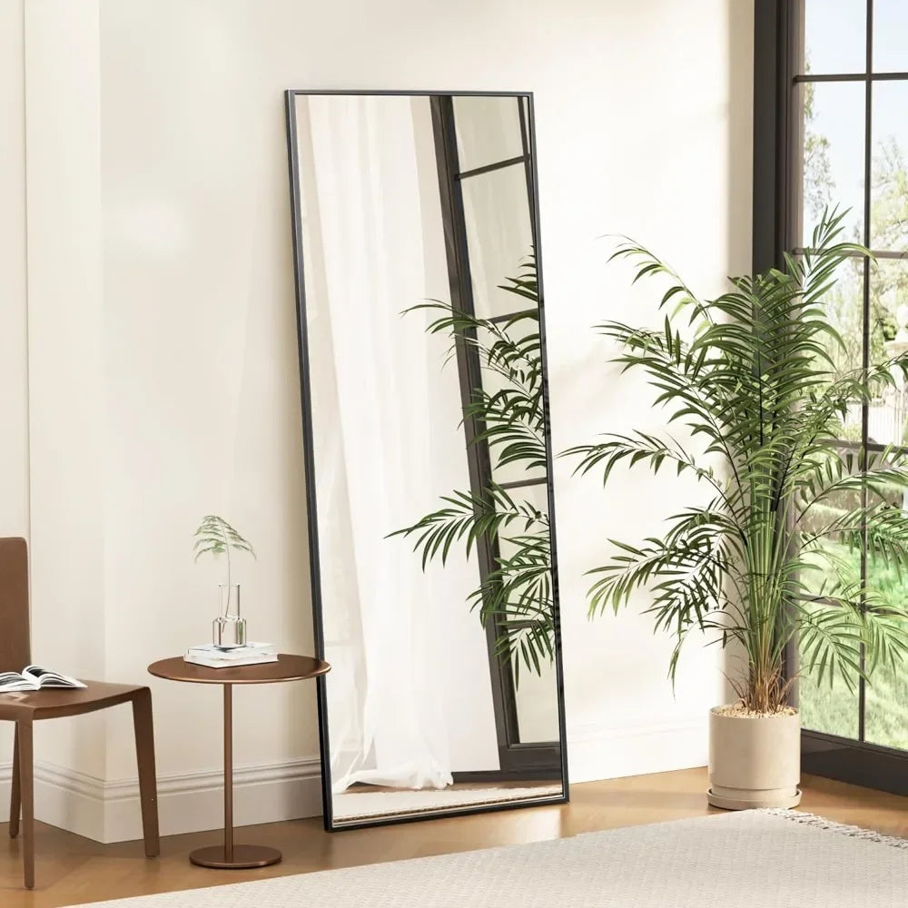 Full Length Mirror, Nano Glass Floor Mirror, Standing Rectangle Floor Mirrors Body Dressing Wall-Mounted Mirror for Living Room