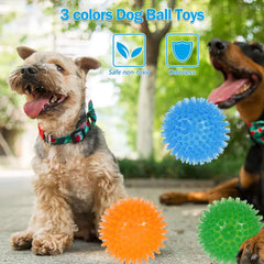 3/30Pcs Dogs Chew Spiky Ball Soft TPR Squeaky Dog Ball Toys Floatable Dog Pool Toy Reduce Anxiety Toss Fetch Toys NEW