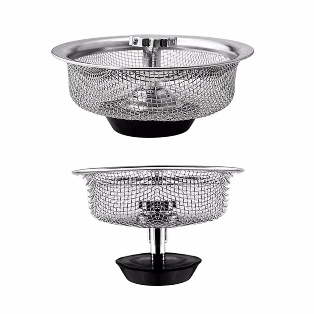 1PCS Kitchen Sink Filter Stainless Steel Mesh Sink Strainer Filter Bathroom Sink Strainer Drain Hole Filter Trap Waste Screen