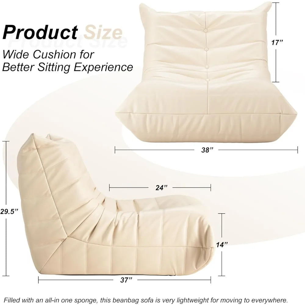 Bean Bag Chair, Giant Bean Bag Sofa Ergonomic Design No Assembly Required Super Soft & Comfort Suitable for bedrooms