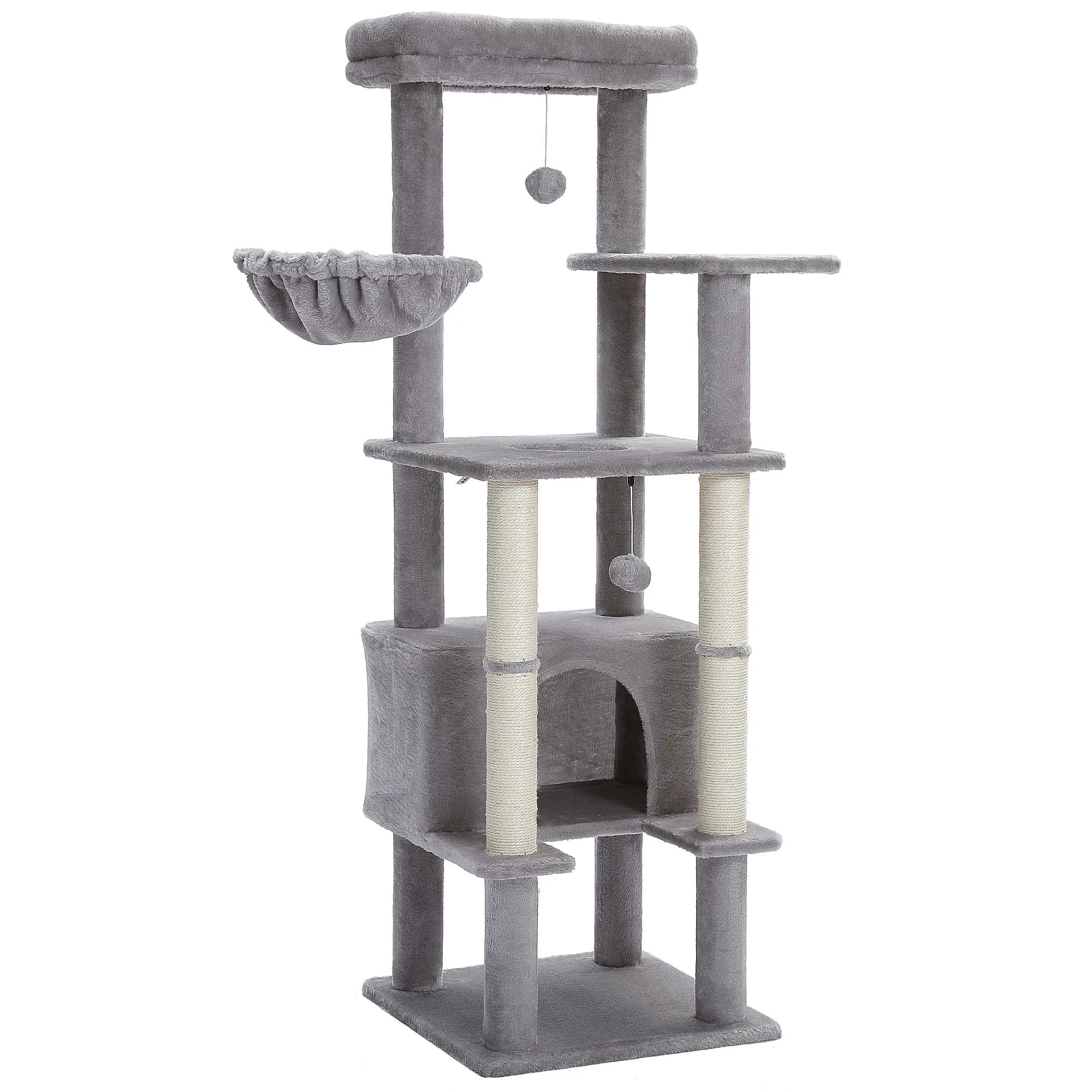 Multi-Level Cat Tree with Condo Scratching Posts Large Cat Tower with Hammock Cat Accessories Kitty Cat Toys Cat Pet Supplies