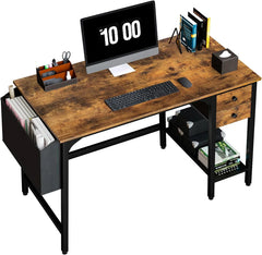 Computer Desk with Drawers - 40 Inch Work Small Desk for Bedroom Home Office, Simple Study Writing Table PC Desks with Drawer St