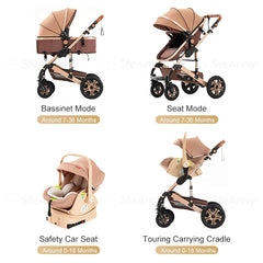 Baby Stroller Combo Car Seat Travel System Wagon Stroller Free Shipping Pram Portable  baby Carriage Bassinet Pram