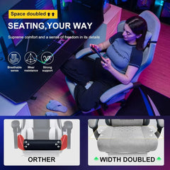 GTPLAYER Gaming Chair, Computer Office Chair with Pocket Spring Cushion, Linkage Armrests and Footrest, High Back