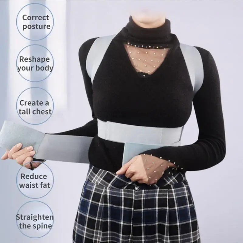 Back Correction Belt Invisible & Breathable Posture Corrector Posture Correction Belt Adjustable Upper Spine Support For Neck