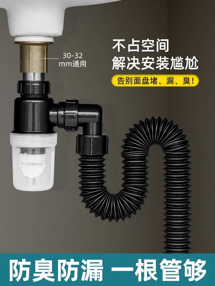 Durable Kitchen Accessories Plumbing Home Sink Hose Washbasin Pipeline Sink Deodorant Strainer Drain Sewer Pipe