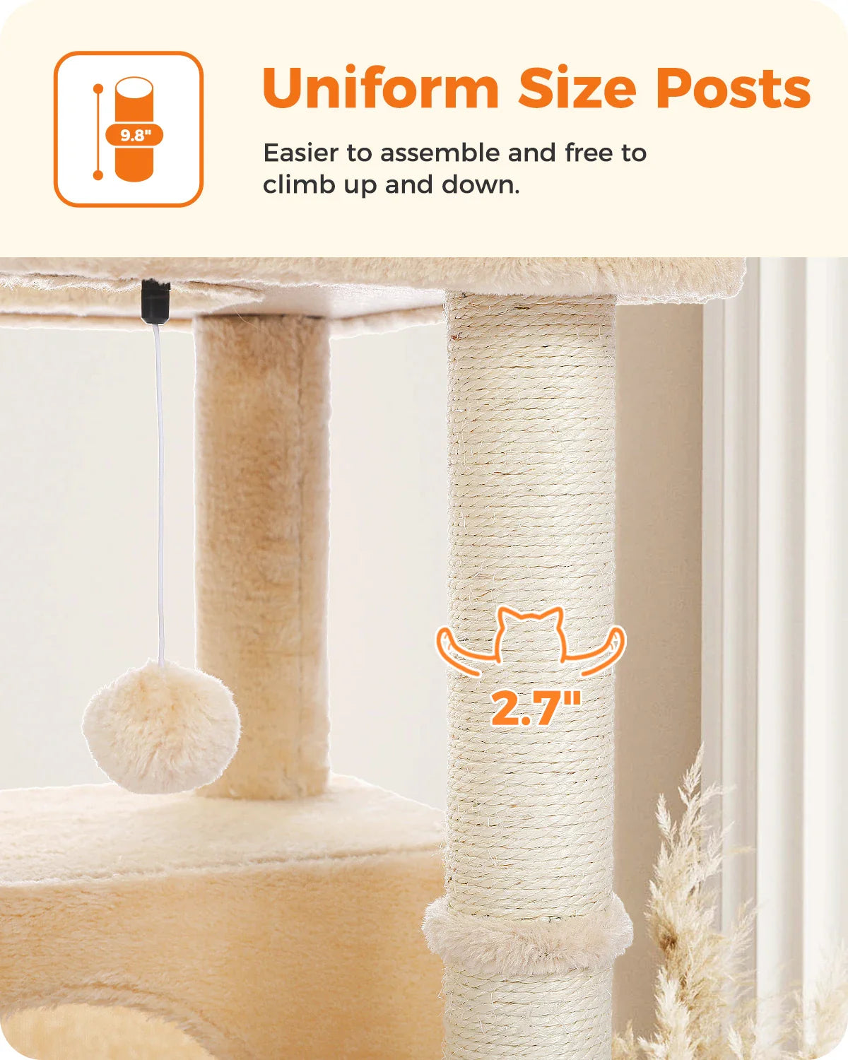 Multi-Level Cat Tree with Condo Scratching Posts Large Cat Tower with Hammock Cat Accessories Kitty Cat Toys Cat Pet Supplies