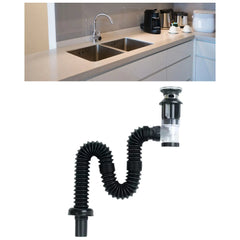 Kitchen Sink Drain Pipe Easy to Install Sink Drain Assembly Universal Washbasin Sink Strainer Drain Filter Sink Sewer Pipe Tube