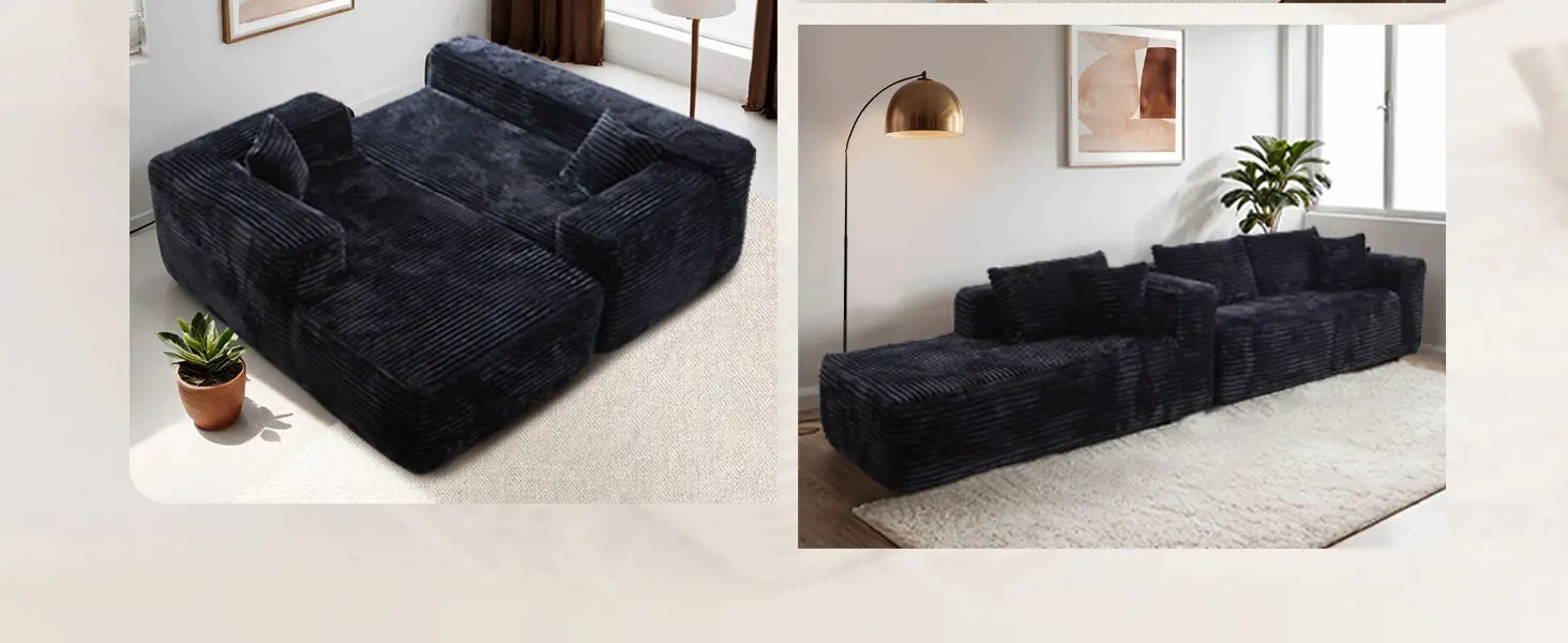 Cloud Sectional Couch with Comfy Chaise,Minimalist Modular Couches Sleeper for Living Room Bedroom Apartment Lounge