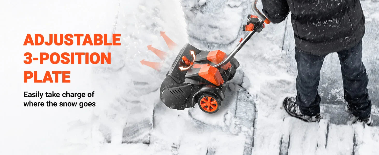 Cordless Snow Shovel with Wheels, 48V | 16-Inch | 4-Ah Brushless Cordless Snow Blower, Battery Snow Blower with Directional Plat