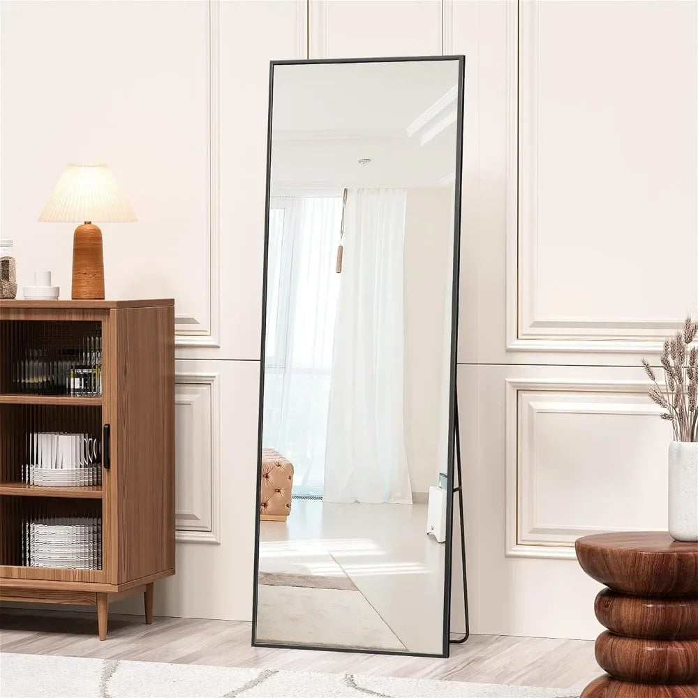 Full Length Mirror, Nano Glass Floor Mirror, Standing Rectangle Floor Mirrors Body Dressing Wall-Mounted Mirror for Living Room