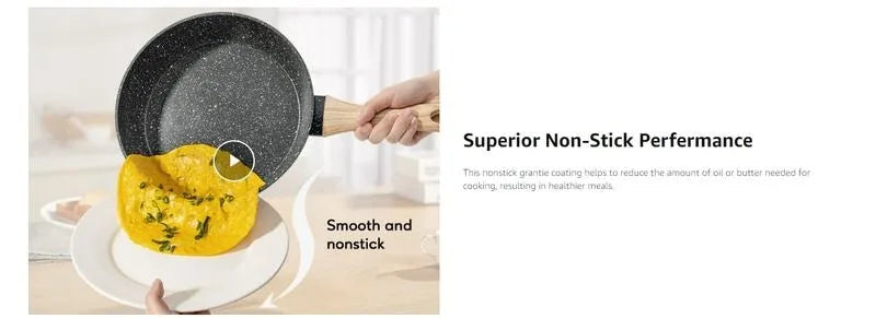 SODAY 12pcs Pots and Pans Set Non Stick Kitchen Cookware Sets Induction Cookware Nonstick Granite Cooking Set