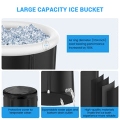 400L Large Ice Bath Tub Outdoor with Cover Portable Bathtub Athletes Cold Water Therapy Tub for Recovery Cold Plunge Tub