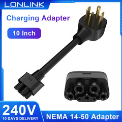 LONLINK Tesla NEMA 14-50 Gen 2 Ev charger extension cord Connector Adapter 14-50 P 4-Prong Gen2 Pigtail-32 Amp For Tesla model 3