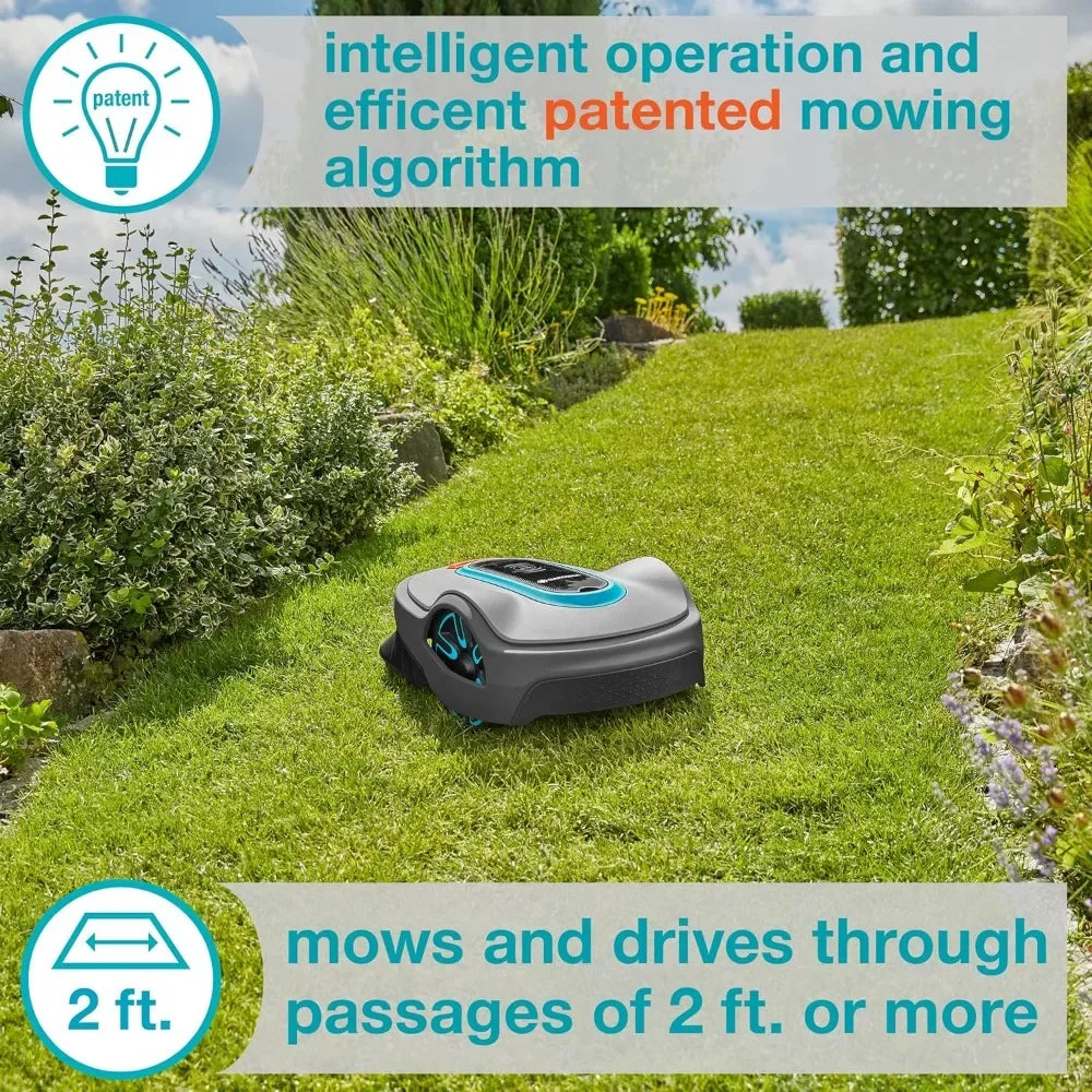 Automatic Robotic Lawn Mower, with Bluetooth App and Boundary Wire, for Lawns Up To 8100 Sq Ft,Grey