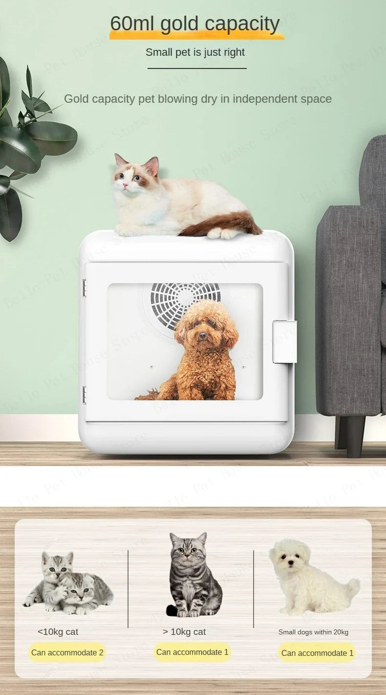 Home Pet Drying Box for Medium To Large Dogs Cat Water Blower Dryer Multifunctional Fully Automatic Silent Hair Dryer for Dogs