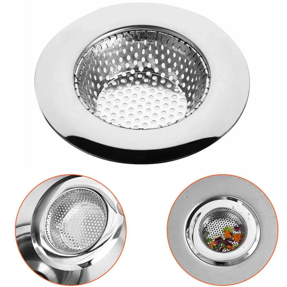 1PCS Kitchen Sink Filter Stainless Steel Mesh Sink Strainer Filter Bathroom Sink Strainer Drain Hole Filter Trap Waste Screen