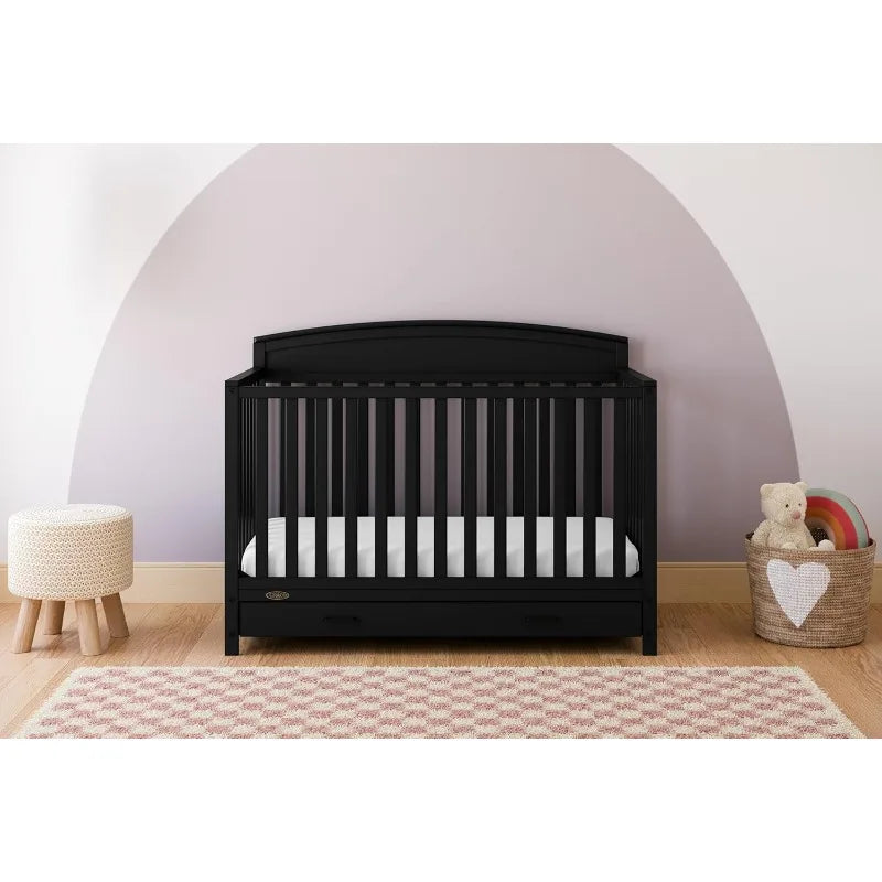 Benton 5-in-1 Convertible Crib – GREENGUARD Gold Certified,Converts from Baby Crib to Toddler Bed,Daybed and Full-Size Bed