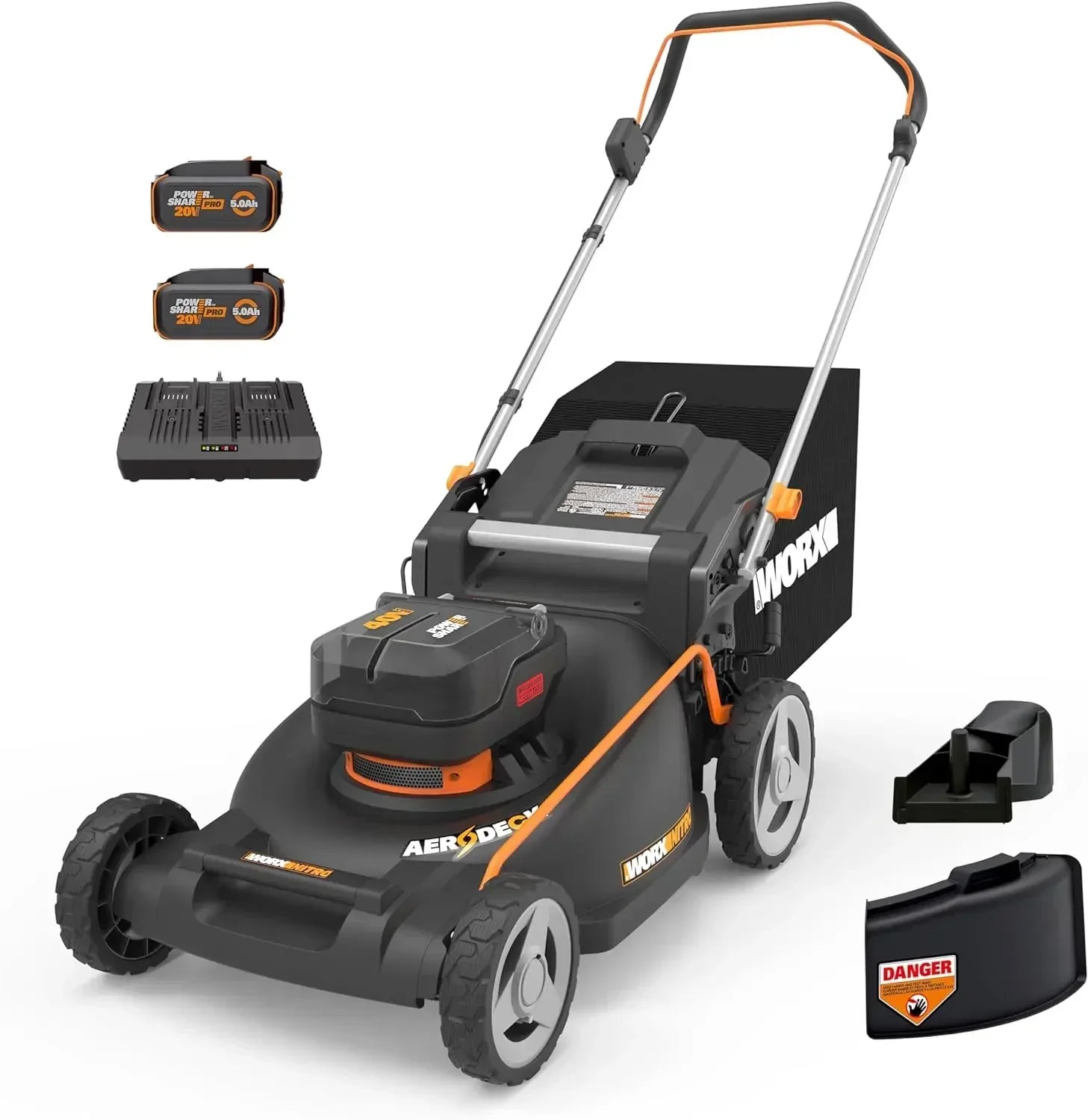 Nitro 40V 21" Push Lawn Mower w/Aerodeck & IntelliCut, Brushless Battery Lawn Mower Up to 1/2 Acre, Cordless Lawn Mower