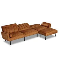 Sofa Bed Sleeper Pull Out 2 in 1 Sectional Couches with Storage,USB,Cup Holder,Pullout Sectional Couches