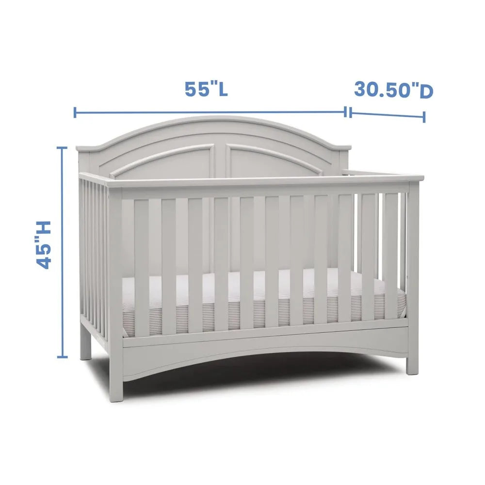 Delta Toddler Bed Children Perry 6-in-1 Convertible Crib - Greenguard Gold Certified, Moonstruck Grey