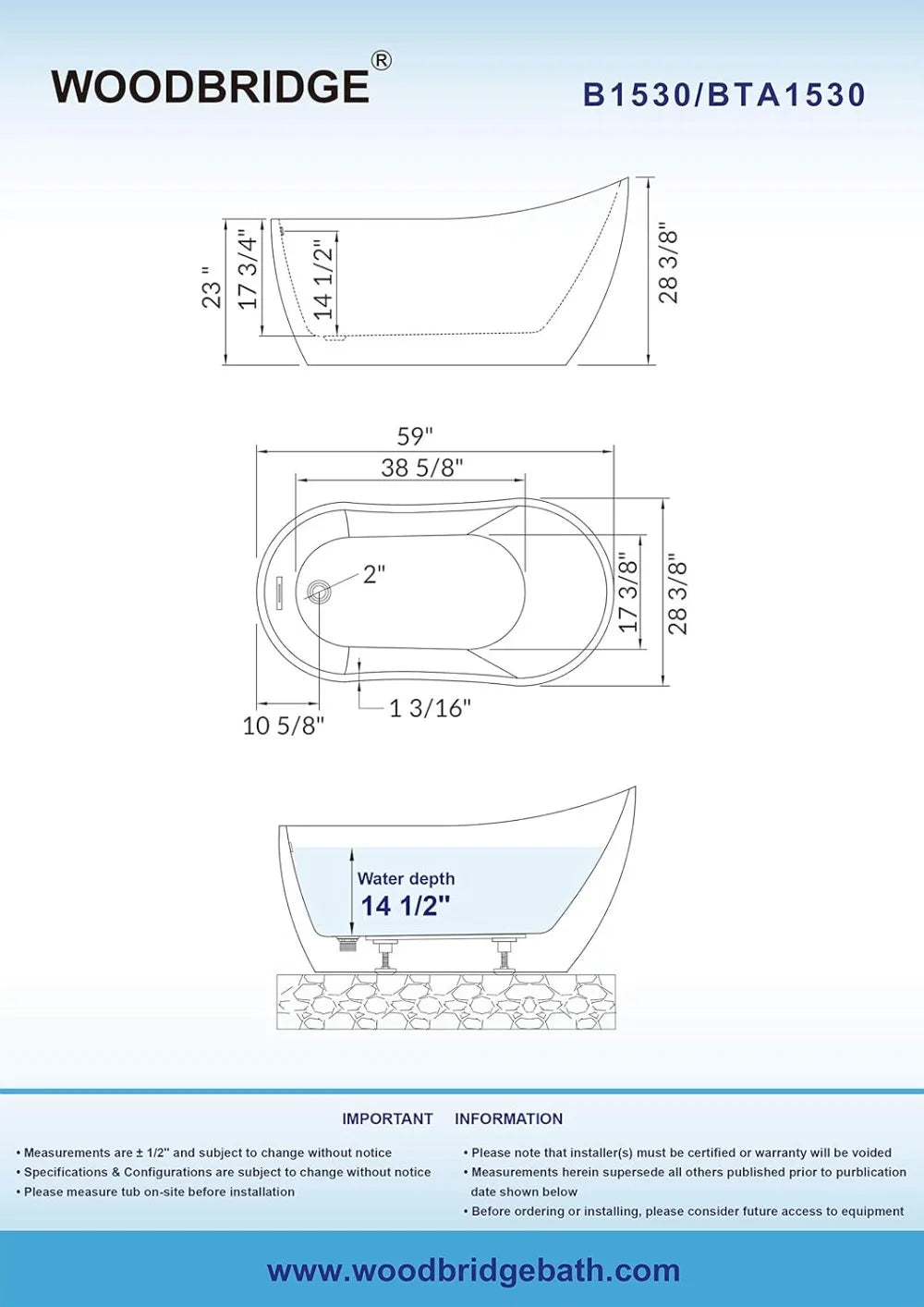 Acrylic Freestanding Bathtub Contemporary Soaking White Tub with Brushed Gold Overflow and Drain Double wall design bathtub