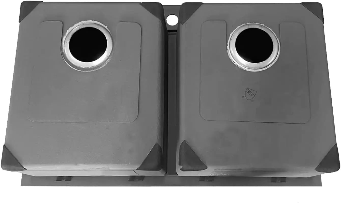 Drop in Double Bowl 304 Stainless Steel Kitchen Sink (33” x 22” x 9”(Black Sink Only))