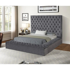 6PC Bedroom Set Modern Tufted Velvet Bedroom Set Includes Bed, Nightstand, dressing table; Makeup Mirror; Chest of drawer