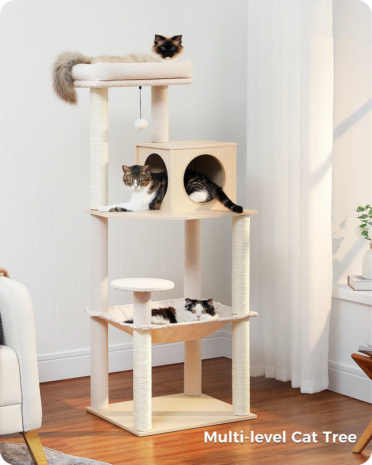 Multi-Level Cat Tree Tower with Condo Scratching Post for Cat Furniture House Cat Scratcher Cat Supplies Cat Toy