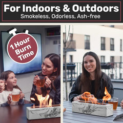 Tabletop Fire Pit - Concrete Outdoor & Indoor Fire Pit Tabletop, Smores Maker Kit, Table Top Firepit, Small Portable Mini Indoor