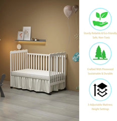 Convertible Crib in White, Converts to Toddler Bed & Daybed, Fits Standard Full-Size Crib Mattress, Non-Toxic Finish