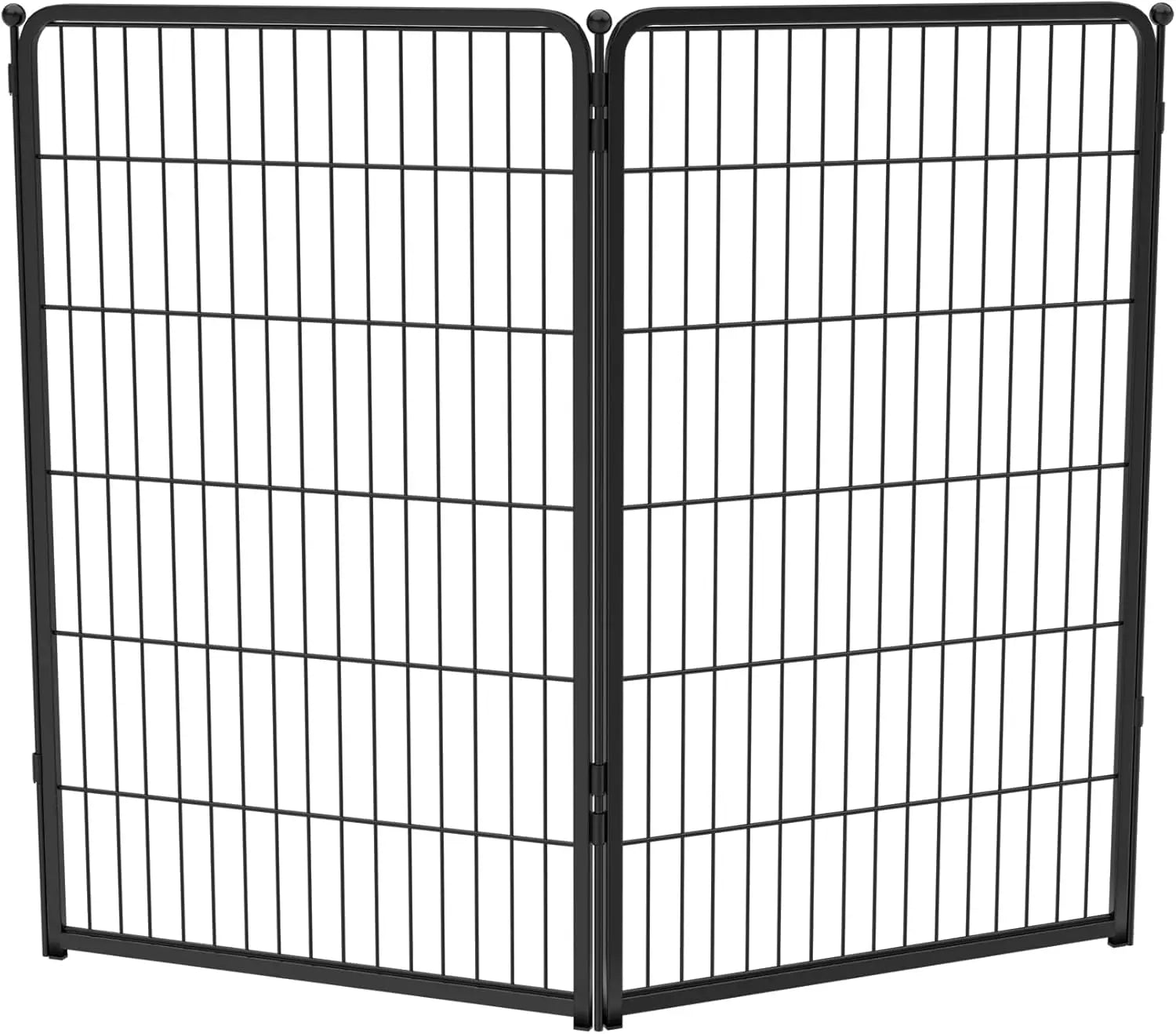 Dog Playpen Designed for Indoor Use, 40" Height for Large Dogs, Black Patented, Heavy Duty Metal Portable Dog Pens Fences