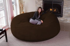 Chill Sack Bean Bag Chair: Giant 8' Memory Foam Furniture Bean Bag - Big Sofa with Soft Micro Fiber Cover - Brown Furry