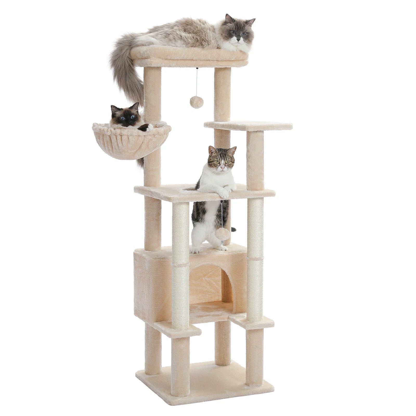 Multi-Level Cat Tree with Condo Scratching Posts Large Cat Tower with Hammock Cat Accessories Kitty Cat Toys Cat Pet Supplies